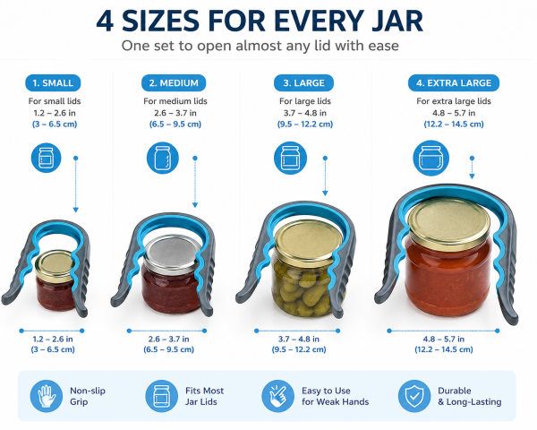4 sizes to open every jar Jar opener size guide
