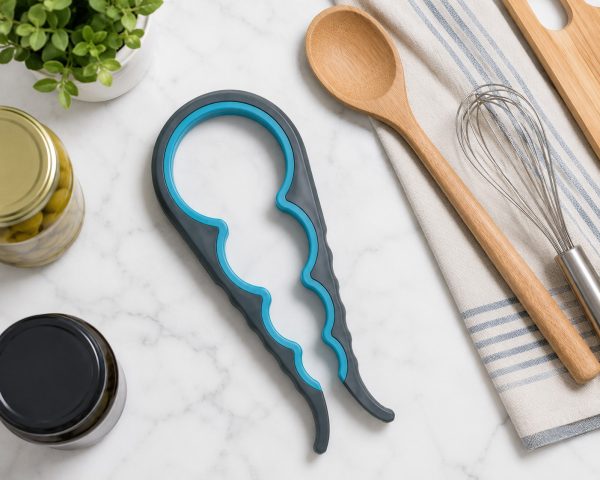 Kitchen tools and pantry essentials flat lay Jar Opener for Seniors