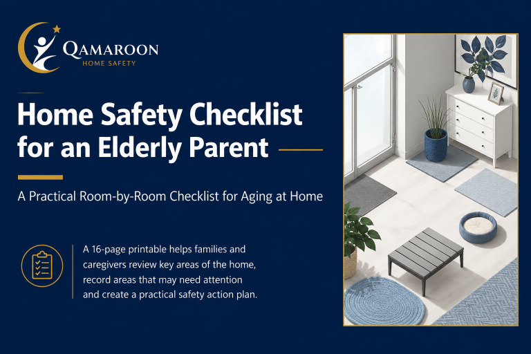 Home Safety Checklist for an Elderly Parent, free 16-page printable for families and caregivers
